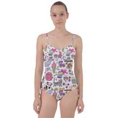 Set Kawaii Doodles Sweetheart Tankini Set by Vaneshart