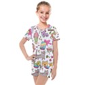 Set Kawaii Doodles Kids  Mesh Tee and Shorts Set View1