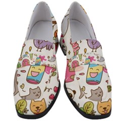 Set Kawaii Doodles Women s Chunky Heel Loafers by Vaneshart