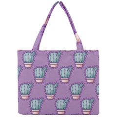 Seamless Pattern Patches Cactus Pots Plants Mini Tote Bag by Vaneshart