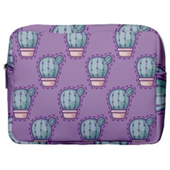 Seamless Pattern Patches Cactus Pots Plants Make Up Pouch (large) by Vaneshart