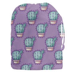 Seamless Pattern Patches Cactus Pots Plants Drawstring Pouch (3xl) by Vaneshart