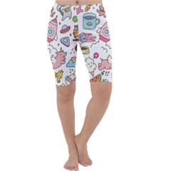 Set Kawaii Doodles Cropped Leggings  by Vaneshart