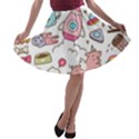 Set Kawaii Doodles A-line Skater Skirt View1