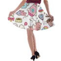 Set Kawaii Doodles A-line Skater Skirt View2