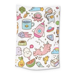 Set Kawaii Doodles Small Tapestry by Vaneshart