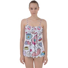 Set Kawaii Doodles Babydoll Tankini Set by Vaneshart