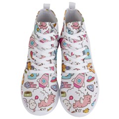 Set Kawaii Doodles Men s Lightweight High Top Sneakers by Vaneshart