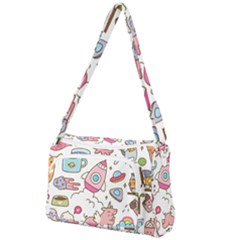 Set Kawaii Doodles Front Pocket Crossbody Bag by Vaneshart