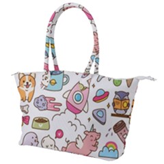 Set Kawaii Doodles Canvas Shoulder Bag by Vaneshart