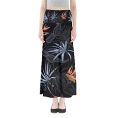 Exotic Flower Leaves Seamless Pattern Full Length Maxi Skirt by Vaneshart