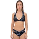 Exotic Flower Leaves Seamless Pattern Double Strap Halter Bikini Set View1