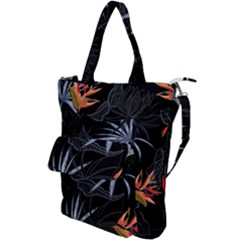 Exotic Flower Leaves Seamless Pattern Shoulder Tote Bag by Vaneshart