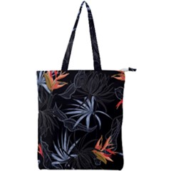 Exotic Flower Leaves Seamless Pattern Double Zip Up Tote Bag by Vaneshart