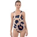 Leopard Pattern Funny Drawing Seamless Pattern Cut-Out Back One Piece Swimsuit View1