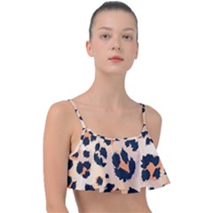 Leopard Pattern Funny Drawing Seamless Pattern Frill Bikini Top