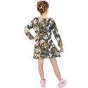 Vector Seamless Military Camouflage Pattern Seamless Vector Abstract Background Kids  Long Sleeve Velvet Dress View2