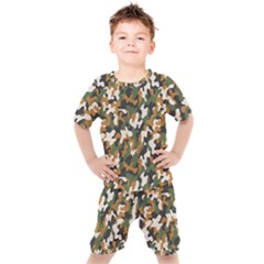 Vector Seamless Military Camouflage Pattern Seamless Vector Abstract Background Kids  Tee And Shorts Set by Vaneshart