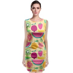 Seamless Pattern With Fruit Vector Illustrations Gift Wrap Design Classic Sleeveless Midi Dress by Vaneshart