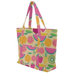 Seamless Pattern With Fruit Vector Illustrations Gift Wrap Design Zip Up Canvas Bag by Vaneshart