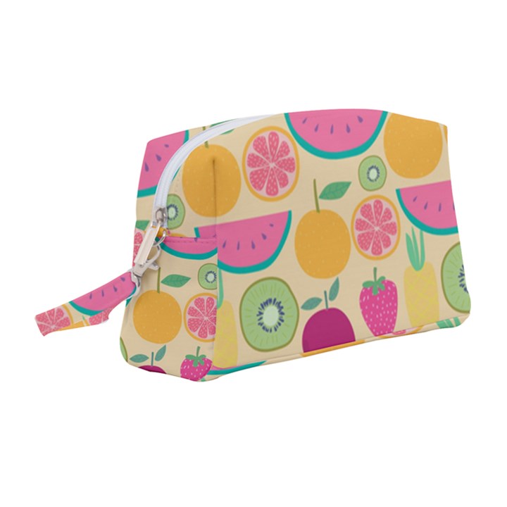 Seamless Pattern With Fruit Vector Illustrations Gift Wrap Design Wristlet Pouch Bag (Medium)