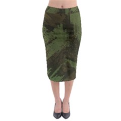 Camouflage Brush Strokes Background Midi Pencil Skirt by Vaneshart