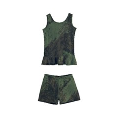 Camouflage Brush Strokes Background Kids  Boyleg Swimsuit by Vaneshart