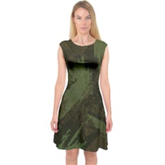 Camouflage Brush Strokes Background Capsleeve Midi Dress by Vaneshart