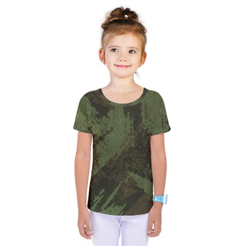 Camouflage Brush Strokes Background Kids  One Piece Tee by Vaneshart