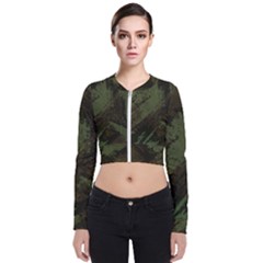 Camouflage Brush Strokes Background Long Sleeve Zip Up Bomber Jacket by Vaneshart