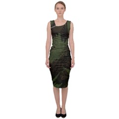 Camouflage Brush Strokes Background Sleeveless Pencil Dress by Vaneshart