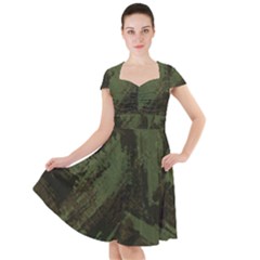 Camouflage Brush Strokes Background Cap Sleeve Midi Dress by Vaneshart