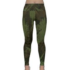 Camouflage Brush Strokes Background Lightweight Velour Classic Yoga Leggings by Vaneshart