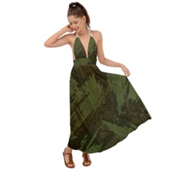 Camouflage Brush Strokes Background Backless Maxi Beach Dress by Vaneshart