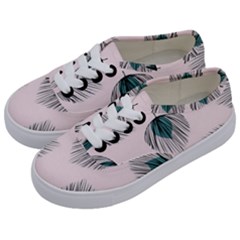 Green Tropical Leaves Seamless Pattern Kids  Classic Low Top Sneakers by Vaneshart