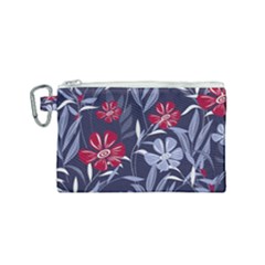 Abstract Seamless Pattern With Colorful Tropical Leaves Flowers Purple Canvas Cosmetic Bag (small) by Vaneshart