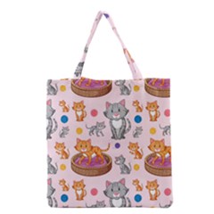 Cat Seamless Pattern Grocery Tote Bag by Vaneshart