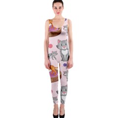 Cat Seamless Pattern One Piece Catsuit by Vaneshart