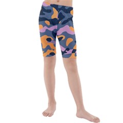 Camouflage Background Textile Uniform Seamless Pattern Kids  Mid Length Swim Shorts by Vaneshart