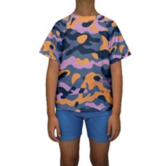 Camouflage Background Textile Uniform Seamless Pattern Kids  Short Sleeve Swimwear by Vaneshart