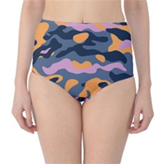 Camouflage Background Textile Uniform Seamless Pattern Classic High-waist Bikini Bottoms by Vaneshart