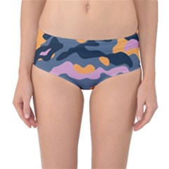 Camouflage Background Textile Uniform Seamless Pattern Mid-waist Bikini Bottoms by Vaneshart