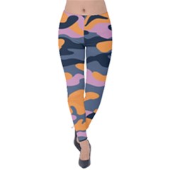 Camouflage Background Textile Uniform Seamless Pattern Velvet Leggings by Vaneshart