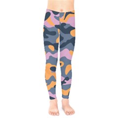 Camouflage Background Textile Uniform Seamless Pattern Kids  Leggings by Vaneshart