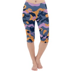 Camouflage Background Textile Uniform Seamless Pattern Lightweight Velour Cropped Yoga Leggings by Vaneshart