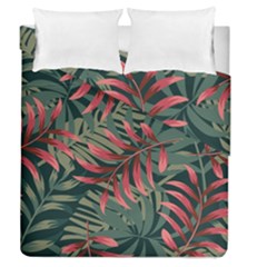 Trending Abstract Seamless Pattern With Colorful Tropical Leaves Plants Green Duvet Cover Double Side (queen Size) by Vaneshart