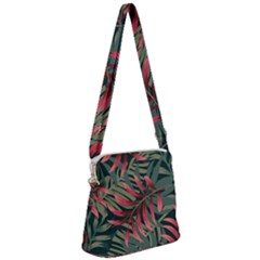 Trending Abstract Seamless Pattern With Colorful Tropical Leaves Plants Green Zipper Messenger Bag by Vaneshart