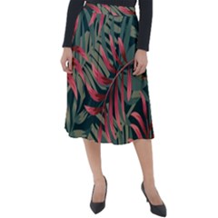 Trending Abstract Seamless Pattern With Colorful Tropical Leaves Plants Green Classic Velour Midi Skirt  by Vaneshart