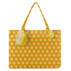 Abstract Honeycomb Background With Realistic Transparent Honey Drop Zipper Medium Tote Bag by Vaneshart