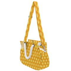 Abstract Honeycomb Background With Realistic Transparent Honey Drop Rope Handles Shoulder Strap Bag by Vaneshart